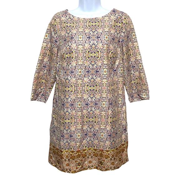The Limited Tunic Dress S Boho Mosaic Colorful Fall Retro Hippie Artsy Back Zip - Picture 1 of 8